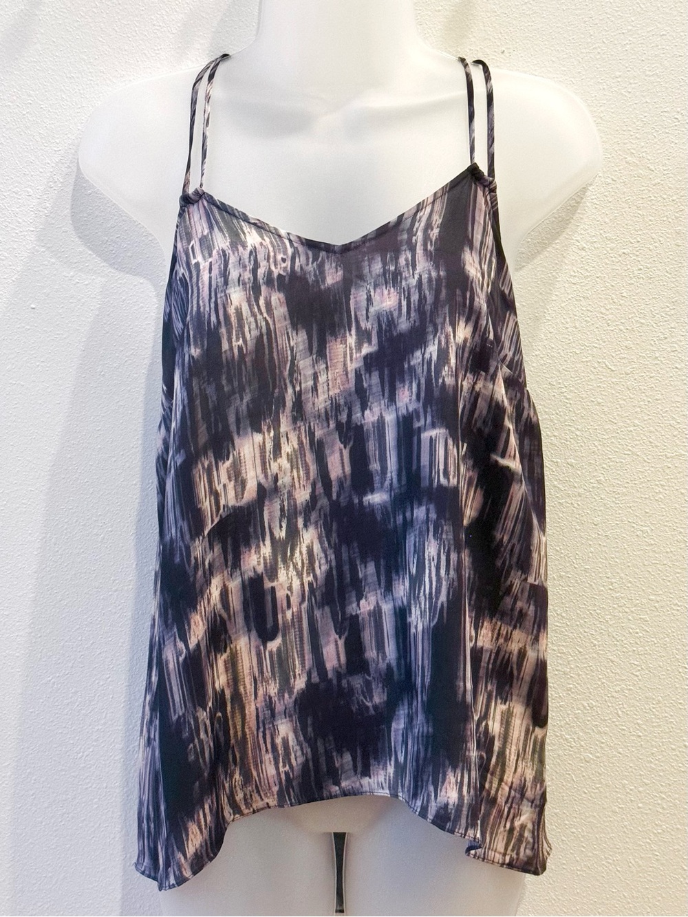Rebecca Minkoff 100% Silk Abstract Print Strappy Tank Top Size S